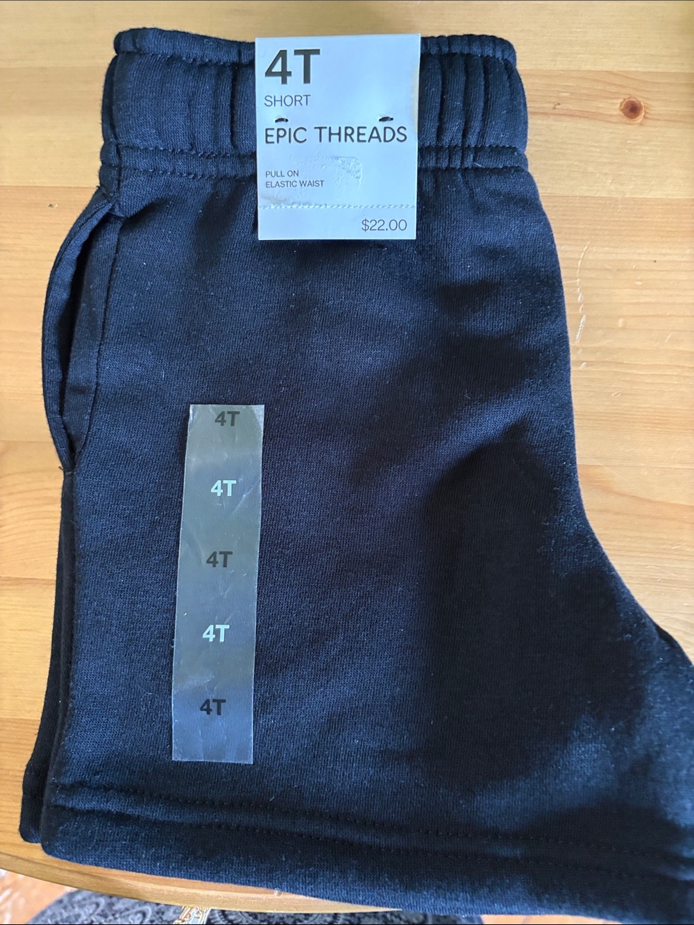 Epic Threads Black Athletic Pull-On Shorts with drawstring